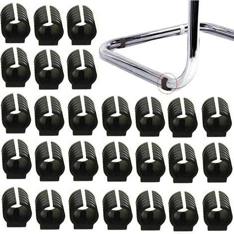 Patin Pied Chaise Tube Embout Tampon Capuchon Bouchon Protection Plancher Meuble Forme U en Casquettes 32 pcs 32mm Plastique (1/5)