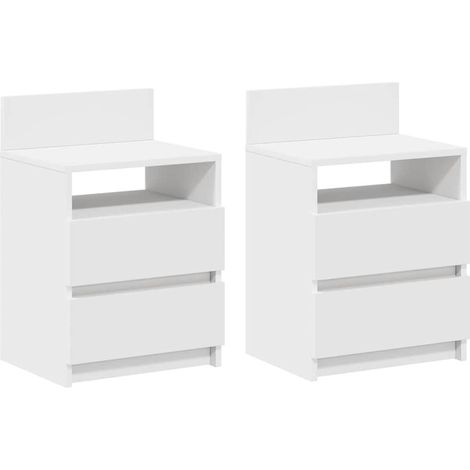 Maison Exclusive - Nachttische 2 Stk. mit 2 Schubladen Weiß 40x33