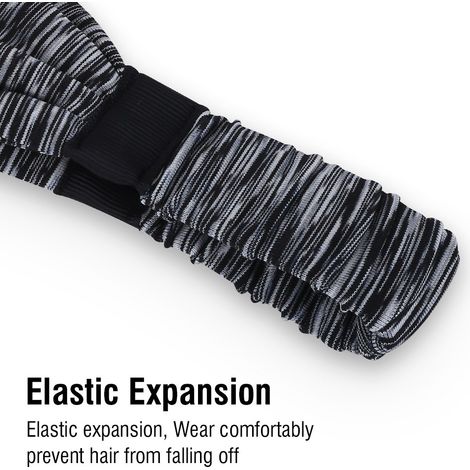 Bandeau de sport pour vélo, tennis, cyclisme, extensible et respirant, rayé gris (1/5)