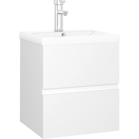 Maison Exclusive - Waschbeckenunterschrank mit Einbaubecken Weiß