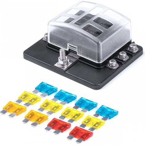 Caja de fusibles cerámica de 6 tomas + fusibles amio-03039 (1/5)