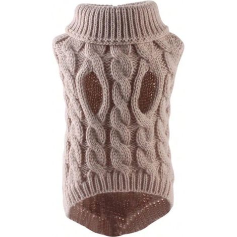 Pull à col roulé en maille torsadée pour chiens - cardigan sans manches chaud et doux pour chiots - vêtement d'hiver coupe-vent pour chiens de petite et moyenne taille tels que les Chihuahuas, les Ted (1/5)