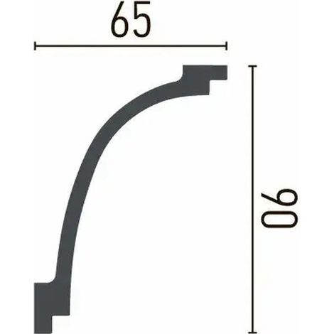PROVISTON Stuckleiste Polyurethan 90 x 65 x 2000 mm Weiß Deckenleiste (1/2)