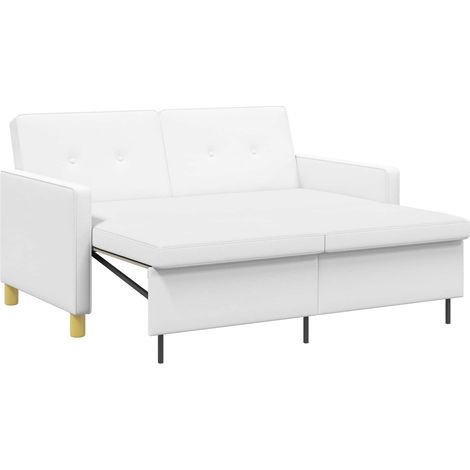 Schlafsofa Ausziehbar Weiß Stoff vidaXL (1/5)