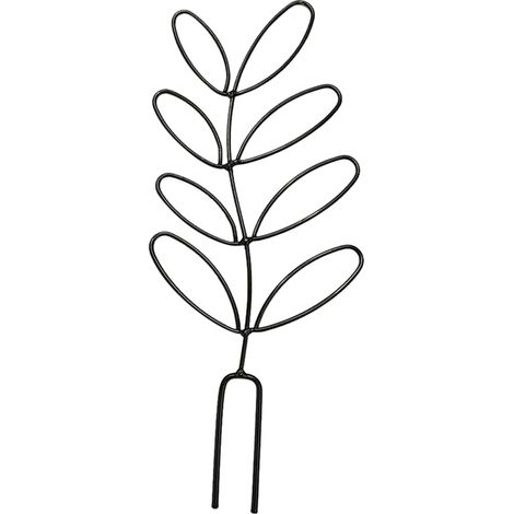 Tuteur En Fer Forgé Forme Feuille - Support Plantes Grimpantes Intérieur Extérieur - Pour Roses Et Légumes - 1 Pièce (1/5)