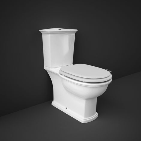 RAK Washington Close Coupled Toilet with Push Button Cistern (inc Matt White Wood Soft Close Seat) (1/2)