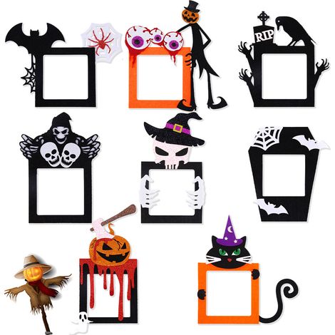 Autocollant Interrupteur Halloween - Autocollants Décoratifs en Feutre Démontables pour Interrupteurs Électriques Portes Murs - 8 Pièces (1/5)