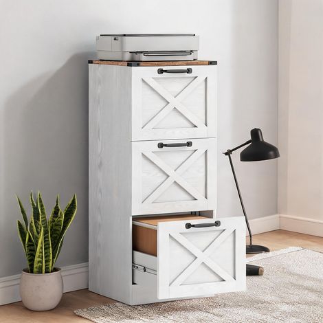 Meuble de rangement de bureau blanc 40 x 40 x 101 cm (1/5)