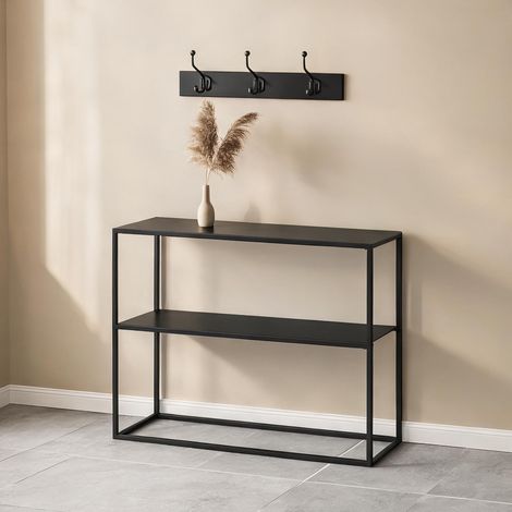 Console nero en acciaio 90 x 30 x 75 cm (1/5)