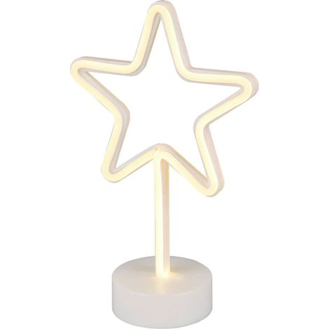 Lampe design, Lampe fun effet néon étoile Blanc en Plastique, TRIO (1/5)