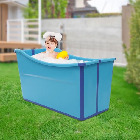 150L Portable Foldable Bathtub, Collapsible Children's Bathtub for Children Blue