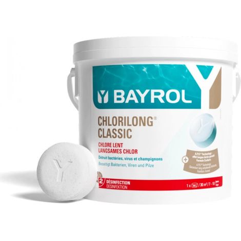 BAYROL e-Chlorilong® CLASSIC - 200g Chlortabletten+92% Aktivchlor 5kg (1/5)
