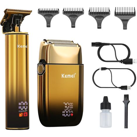 2131 T-Blade Men's Beard Trimmer and Foil Electric Shaver With LED Display, Waterproof Hairdressing Kit for Barbers/Home Use, Gift for Men (1/5)