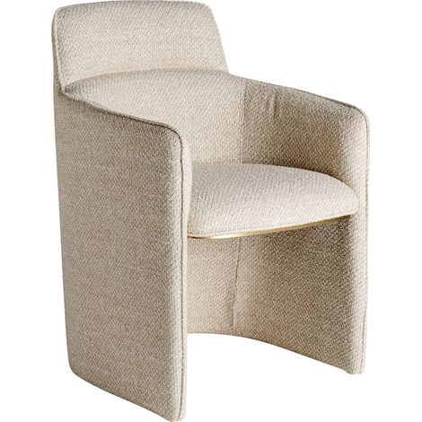 Fauteuil beige art déco en tissu texturé - beige (1/5)