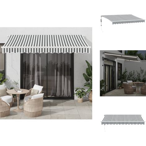 Markise Automatisch mit LED Anthrazit & Weiß 350x250 cm - Markise - Sonnenschutz - Gartendekoration - Outdoor Möbel - Terrasse (1/5)