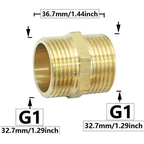 Raccord de connexion fileté en cuivre (M) 1" réducteur de tuyau d'eau raccord de réparation de tuyau transitoire (1/5)