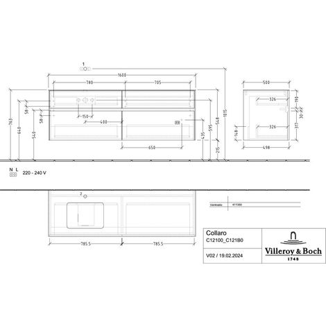 Villeroy & Boch C12100AA WTUS Collaro C12100 1600x548x500mm 4