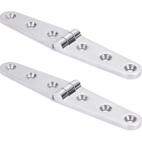 Paire de Charnières à Sangle Marine en Acier Inoxydable 316 Robustes avec Trous pour Bateau (3 trous : 152x30mm) (1/4)