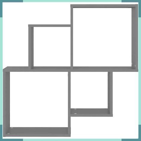 807260 étagère murale cube Noir 80x15x78,5 cm Bois d’ingénierie (1/4)