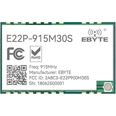 EBYTE SX1262 LoRa E22P Serie Spread Spectrum Funkmodul mit integriertem Leistungsverstärker, rauscharmem Verstärker und Transceiver, ESD-Schutz, 30 dBm, 12 km, 915 MHz SPI-Schnittstelle (1/5)