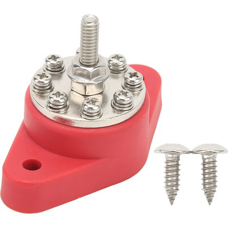 GARRYFIZH Bloc de distribution d'énergie 8 bornes 1/4 po M6 12 V-48 V barre omnibus marine universelle pour voiture bateau RV camion