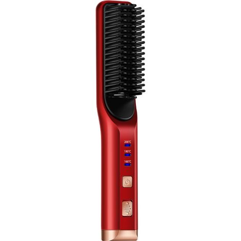 (Rouge) Mini lisseur multifonctionnel 2 en 1 (boucle et lissage) (1/5)