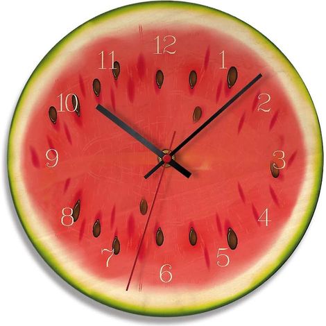 Master Clocks Wanduhr, kreativer europäischer Stil, Wassermelonen-Design, 30 cm (12 Zoll).