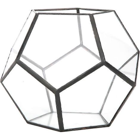 Vase en verre géométrique pour plantes succulentes, pot décoratif avec design moderne, contenant élégant pour cactus et fleurs, accessoire de jardinage tendance pour intérieur et extérieur. (1/5)