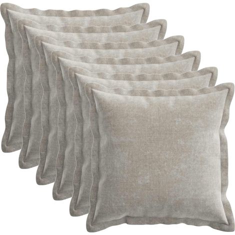 Teenpull – Kissenbezug 6 Stk. HOUTEN Hellgrau 40 x 40 cm Chenille-Stoff (1/5)