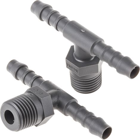 RS PRO Mâle T 1/4pouce, R 1/4" mâle, en Polyamide ( Prix pour Paquet de 5 )