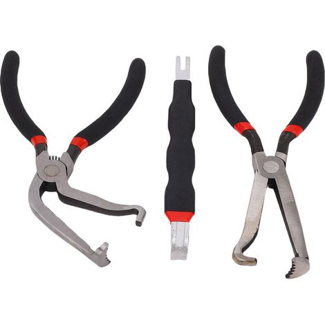 Set of 3 connector removal pliers – Straight and 60° angled pliers made of high-carbon steel with a double-ended lever tool for vehicle plugs and ignition wires (1/4)