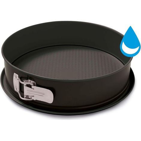 1 Moule à charnière, Acier antiadhésif, Fond anti-goutte, Noir, Pour pâtisserie maison