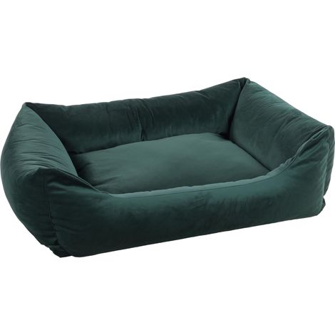 Panier pour Chien Rectangle Vert - 100x80x25cm - Fond Anti-dérapant - Housse Amovible avec Fermeture éclair