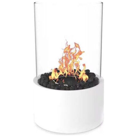 Cheminée de table bioéthanol – Design moderne 360° – Fonctionnement sans électricité – Pour intérieur et extérieur – Flamme véritable