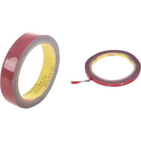 Packung mit 2 Rollen extrem starkem und permanentem doppelseitigem Schaumstoffklebeband für Fahrzeuge, 6 mm x 3 Meter und 20 mm x 3 Meter (1/5)