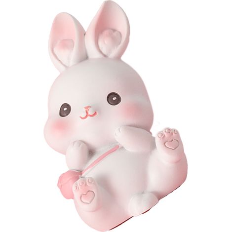 Figurine de lapin en résine, adorable, pour décorer la maison, la chambre ou la voiture. (1/5)