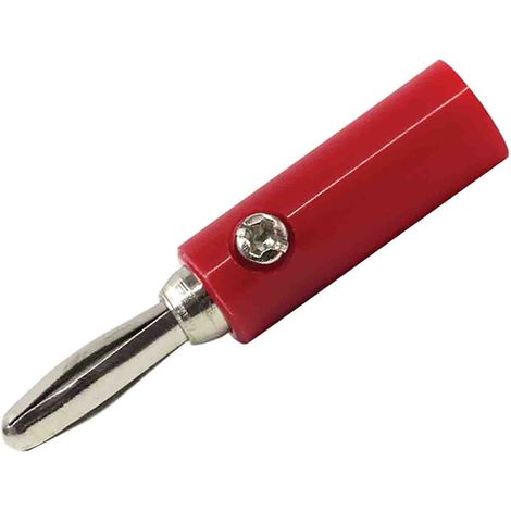 Fiche banane 4 mm RS PRO Rouge Mâle 24A 30V ( Prix pour Sachet de 5 )