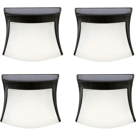 Lampe Solaire Extérieure, Lampe Solaire Murale 3 LED Étanche Éclairage de Sécurité Sans Fil Lampe Solaire de Jardin pour Patio, Cour, Maison, Allée, Escaliers (Pack de 4) (1/4)
