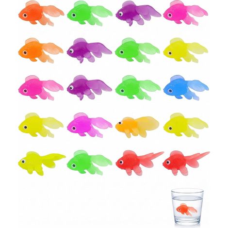 20 Poissons Artificiels Plastique, Mini Faux Poisson Aquarium Flottant, Réaliste Poisson Nageur Décoration Aquarium, Jouet de Piscine pour Chat (1/5)