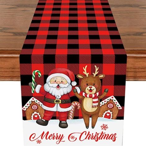Chemin de table de Noël - Décoration de Noël - 90 x 33 cm - Nappe de Noël - Chemin de table de Noël - Décoration d'intérieur - Décoration de fête (1/5)