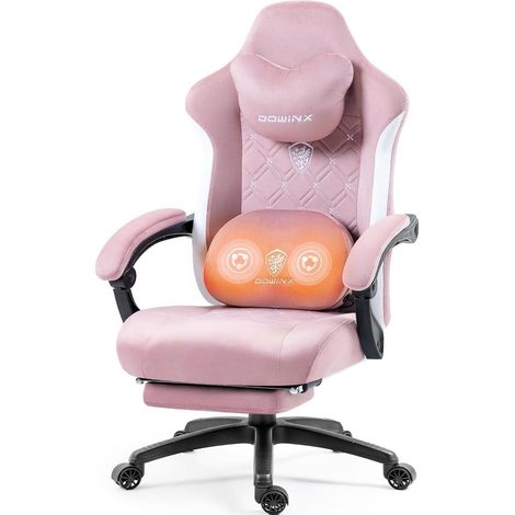 Dowinx Gaming Stuhl rosa Massage Lendenstütze 150 kg (1/5)