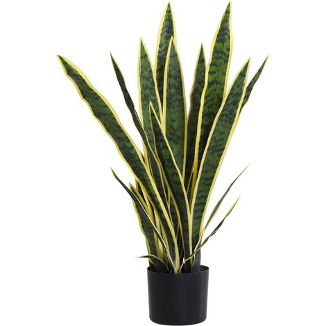 CHICFURN Planta serpiente artificial 77 cm de polietileno verde en maceta para salón (1/5)