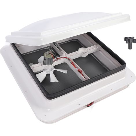 Ventilateur toit camping-car 340x340mm 12V – Résistant eau ventilation simple avec moustiquaire tige support camping-car remorque (1/5)