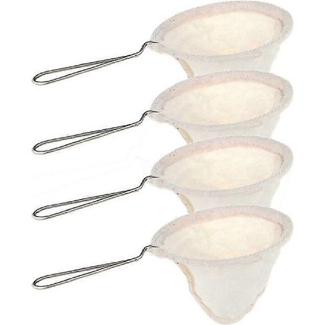 Set aus 4 wiederverwendbaren Flanell-Kaffeefiltern mit Griff, handgefertigt (1/5)