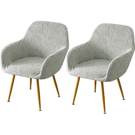 Housses de chaise avec accoudoirs extensibles, lot de 2, gris clair (1/5)