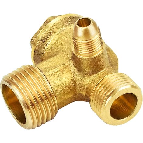 Rückschlagventil für Kompressoren, 3-Wege-Rückschlagventil aus Messing mit Außengewinde, Gewindedurchmesser 20/16/10 mm (1/5)