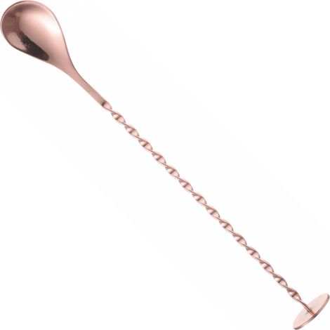Langer Barkeeperlöffel für Cocktails mit Stößel 280 x 35 mm - Kupfer (1/3)