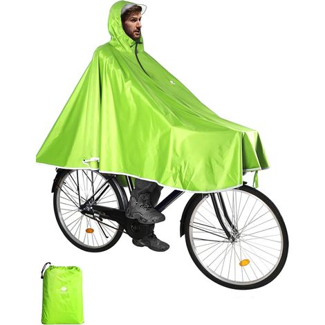 Imperméable à l'eau Cyclisme Capes Portable Léger Pluie Poncho Vélo Vélo Compact Réutilisable Unisexe pour Randonnée Camping en Plein Air (1/5)