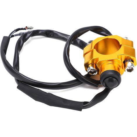 Universeller Motorstopp-Start-Kill-Schalter mit Montageplatte für Motorrad- und ATV-Lenker mit 7/8 Zoll Durchmesser, Gold (1/5)