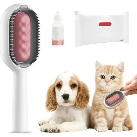 4-in-1 Haustierpflegekamm – Hunde- und Katzenbürste mit Wasserreservoir – Reinigung und Massage – Material: ABS und Silikon (1/5)